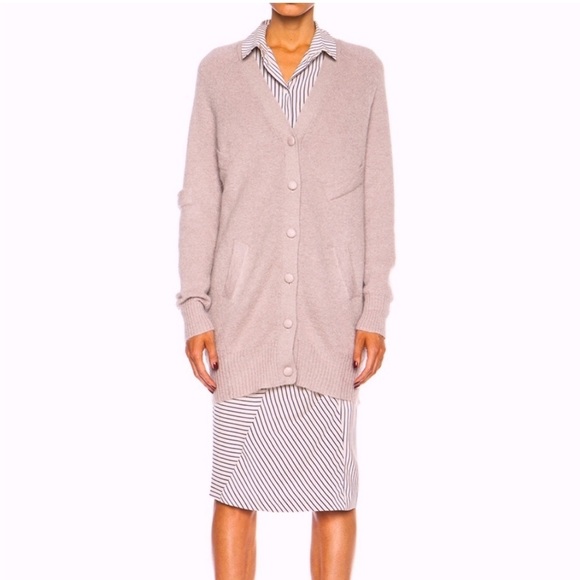 Band of Outsiders Mauve‎ Brown Mohair Cardigan sz small - Picture 1 of 16
